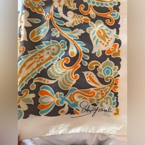 Vintage Schiaparelli Rectangular Silk Scarf Colorful floral print size 25” x 27”